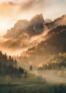Misty Mountain Sunrise