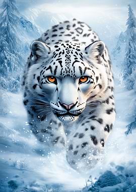Snow Leopard in Winter