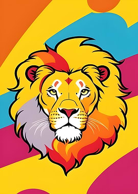 Lion Head Illustration