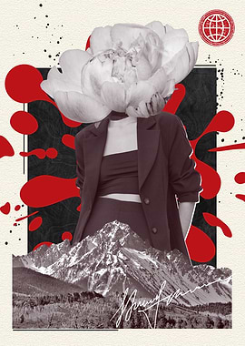 Floral Abstract Collage Art