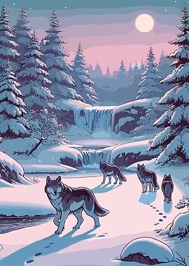Wolves in Winter Wonderland