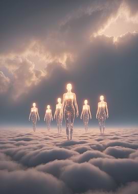 Light Beings in Clouds