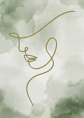 Abstract Line Art Face Minimalistic Boho