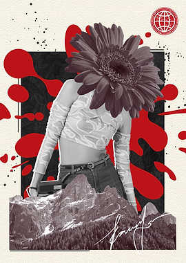 Floral Abstract Collage Art