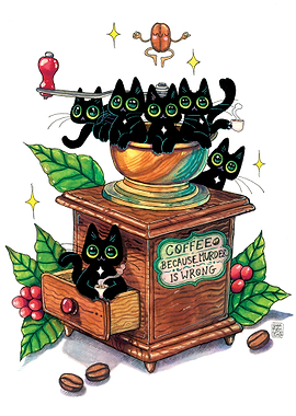 Coffee Grinder Cat Crew