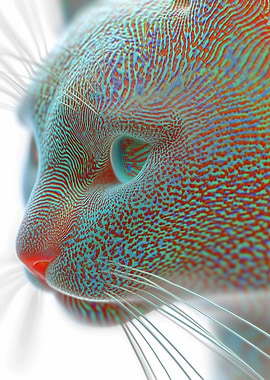 Cat Portrait in Glitch Art