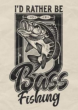 Bass Fishing Vintage Poster