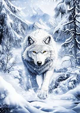 White Wolf in Winter