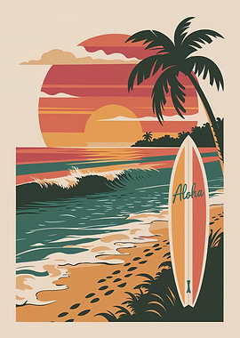Aloha Hawaii Tropical Surf