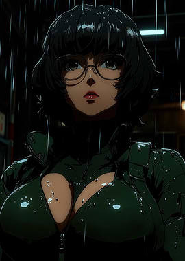 Anime Woman in Rain