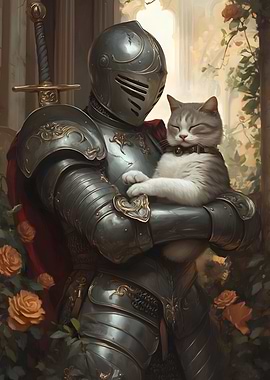 Medieval Knight and Cat