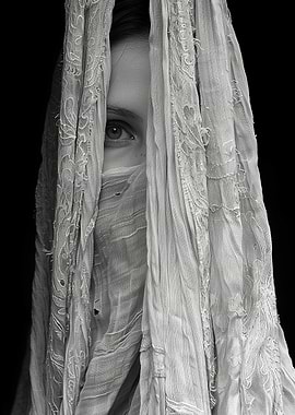 Woman's Eye Through Veil