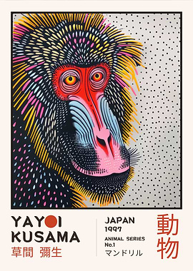 Yayoi Kusama Mandrill No.1 Exhibition Poster