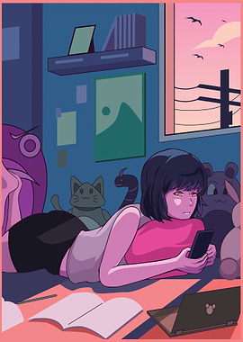 Girl Relaxing with Phone