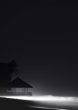 Silhouette of a Beach Hut