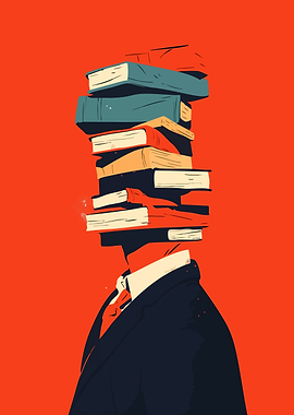 Book Head Man Surreal Abstract Art