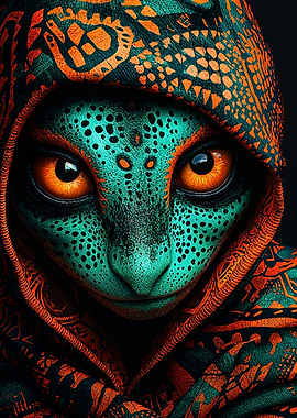 Alien with Orange Eyes