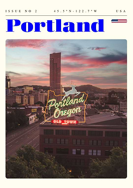 Portland Oregon Travel Art Poster