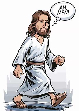 Jesus Walking Cartoon
