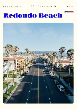 Redondo Beach California Travel Art Poster