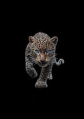 Leopard with Blue Eyes