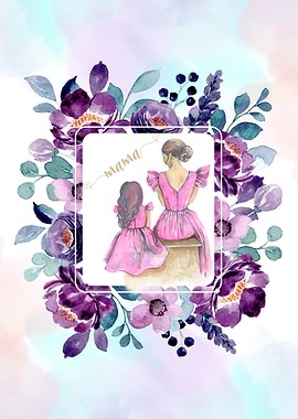 Mother Daughter Watercolor Mother's Day Gift