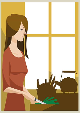 Woman Chopping Vegetables