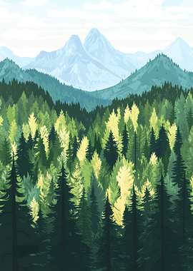 Mountain Forest Landscape