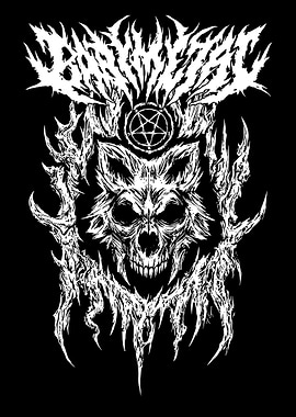 Wolf Skull Pentagram Design