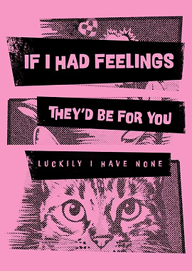 Retro Grunge Cat Attitude – No Feelings, No Problem