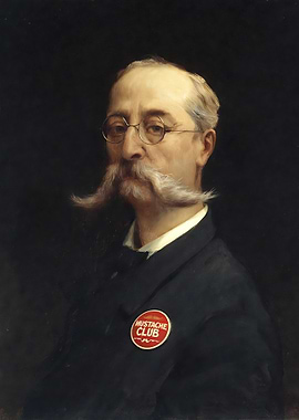 Man with Mustache Club Pin