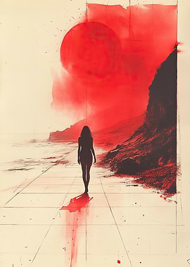 Red Sunset Silhouette