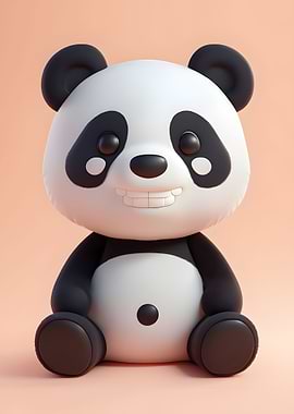 Smiling Panda Plush Toy