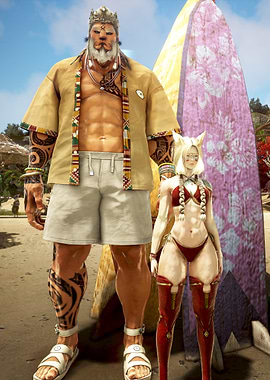 Lion King & Catgirl on Beach