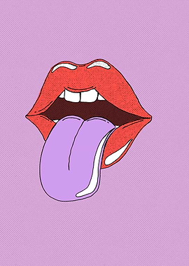 Purple Tongue Pop Art