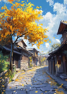 Autumnal Japanese Street