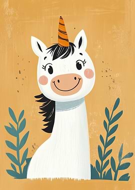 Smiling Unicorn Illustration