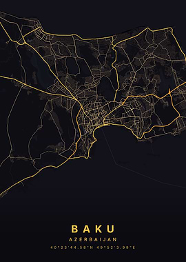 Baku Azerbaijan City Map