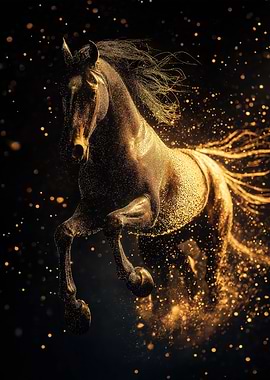 Golden Horse in Motion