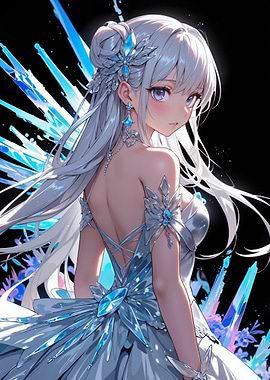 Anime Girl in Crystal Dress