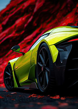 Lime Green Sports Car