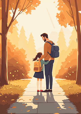 Father and Daughter Farewell