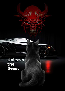 Unleash the Beast – Dark Aesthetic Cat & Demon Art