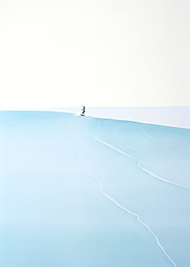 Surfer Blue Ocean Minimalist