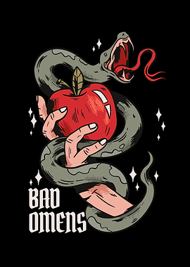 Snake and Apple Illustration