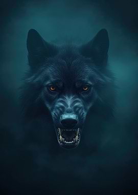 Black Wolf Portrait