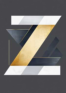 Gold and Gray Letter Z