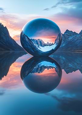 Mountain Reflection in Sphere