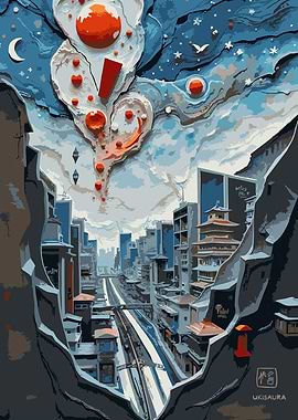 Cityscape Through a Crack