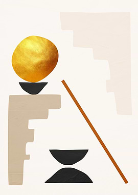 Abstract Gold & Black Art